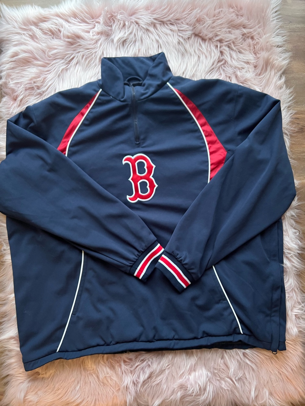 Genuine Merchandise Men's Navy & Red Boston Pullover Jacket